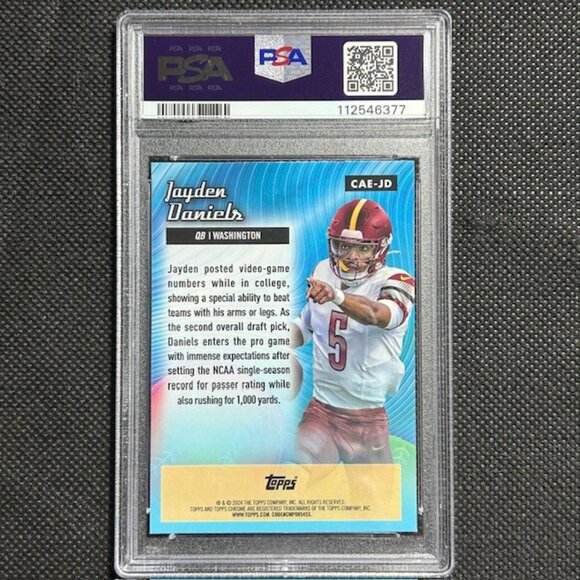 2024 Topps Chrome All-Etch Jayden Daniels #CAE-JD X-Fractor RC ROOKIE PSA 9 MINT - Picture 2 of 2
